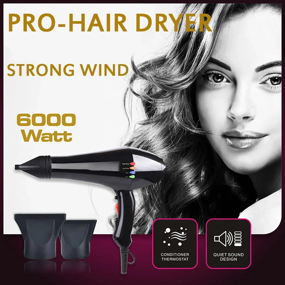 Salon-Grade 6000W Hair Dryer