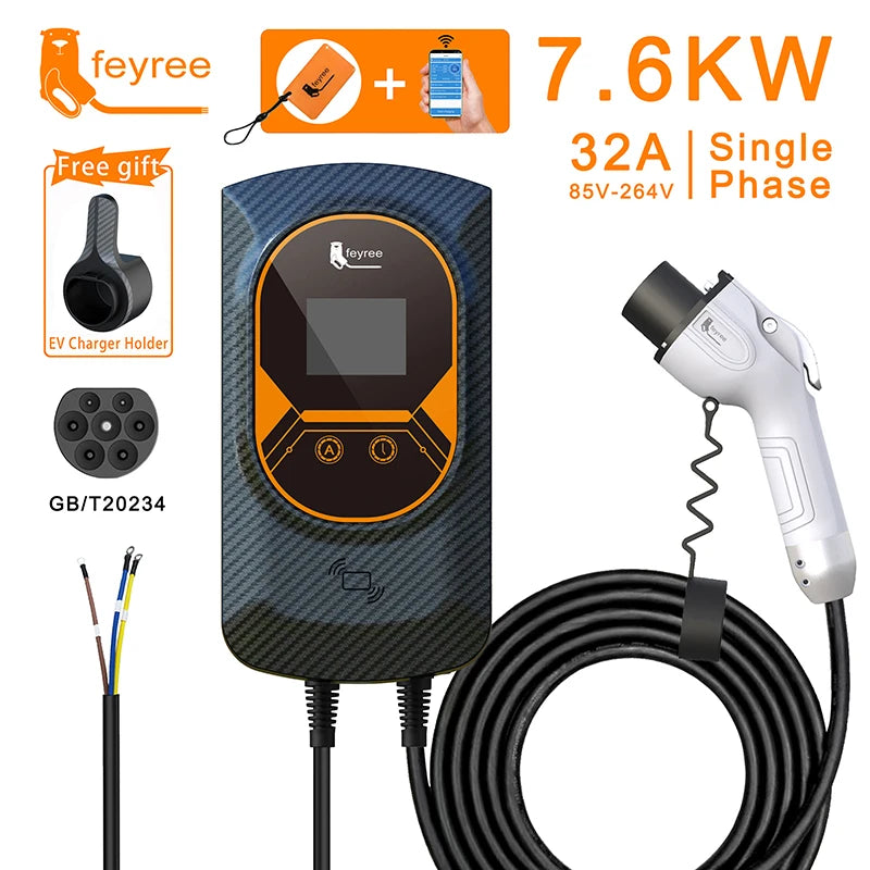 32A 22KW 3Phase 16A 11KW Electric EV Charger