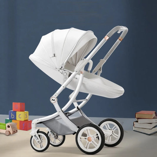 3 In 1 Leather Luxury Baby Stroller