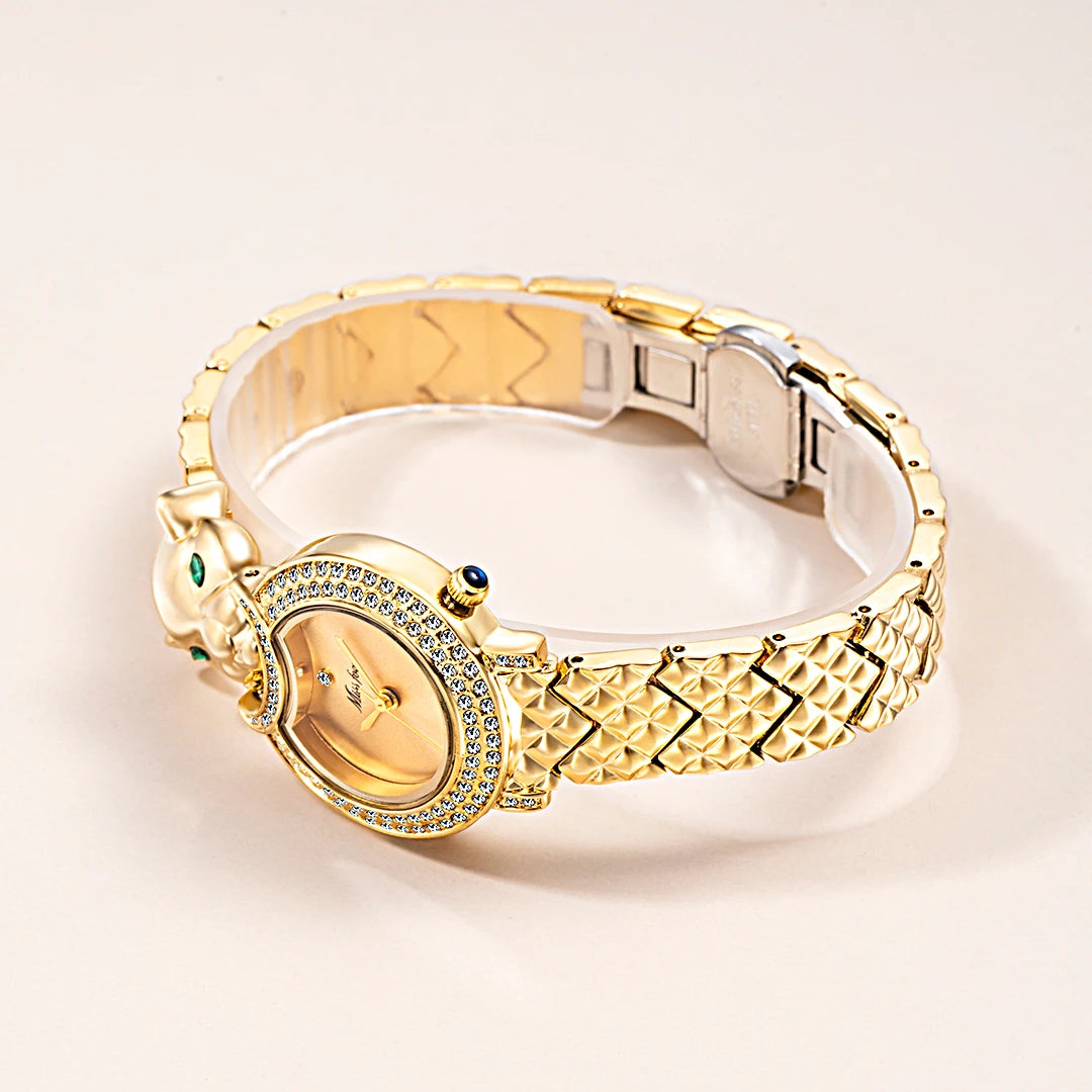 Leopard 3D Bling Diamond Quartz Women Watch