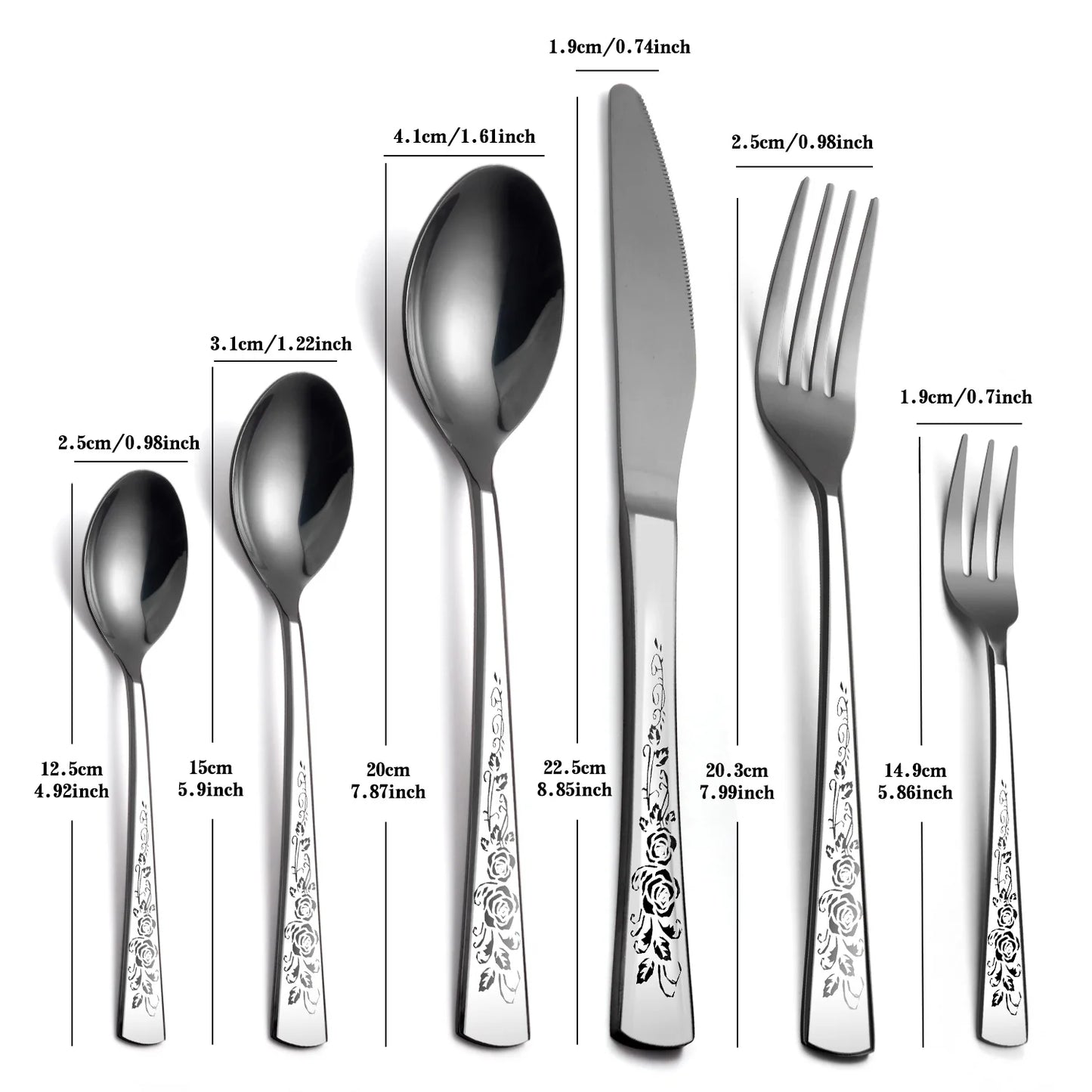 16/30pc Stainless steel heavy-duty silverware set