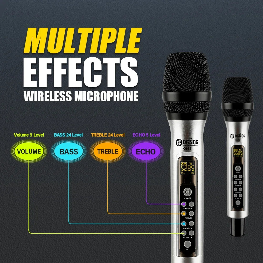 UHF 2 Channel Echo Wireless Microphone