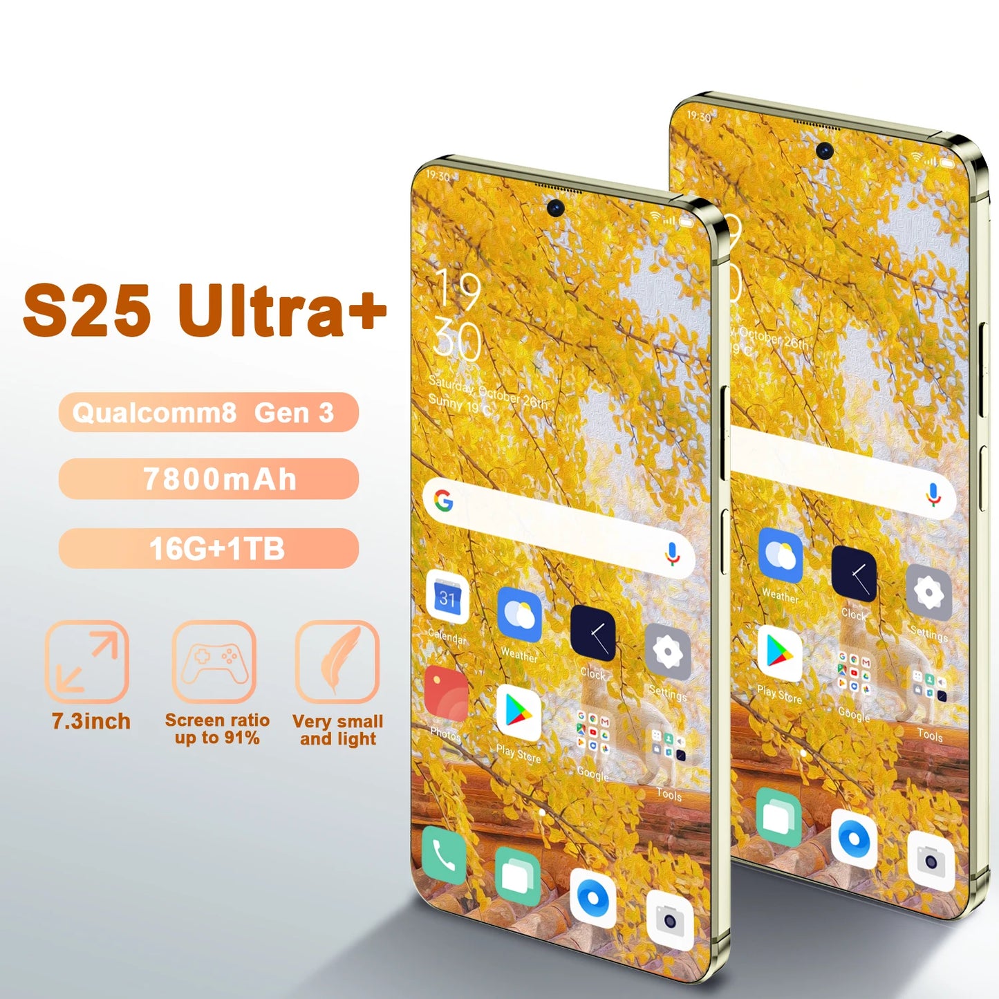 5G 7.3-inch high-definition Android 14 smartphone