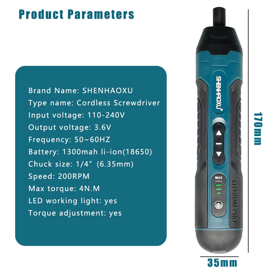 Cordless Electric Screwdriver Mini Drill