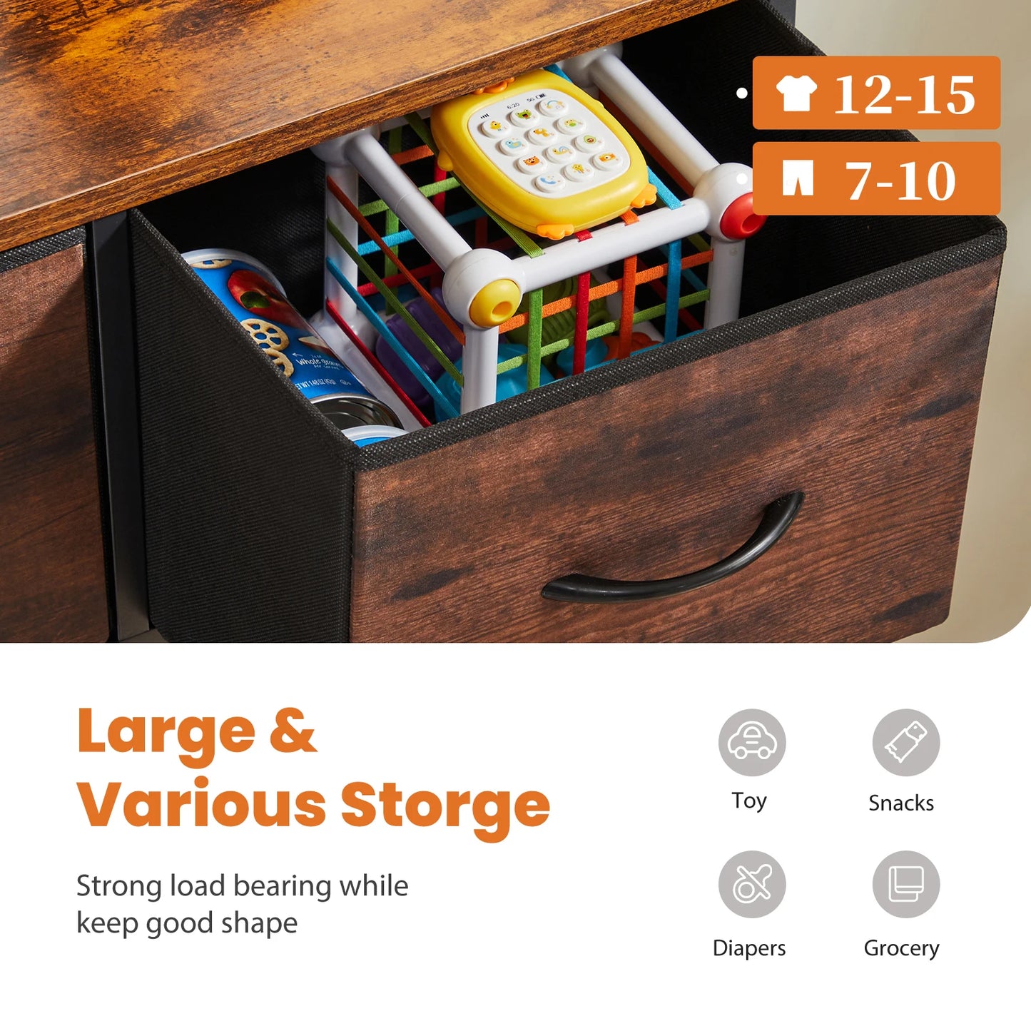 9-Drawer Fabric Storage Dresser