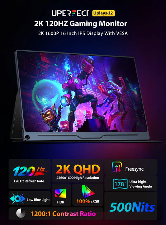2K 16'' 120Hz Portable Gaming Monitor