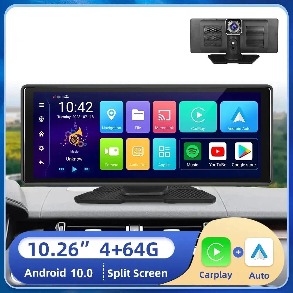 10.26inch Car DVR For Android 4+64G Dash Cam