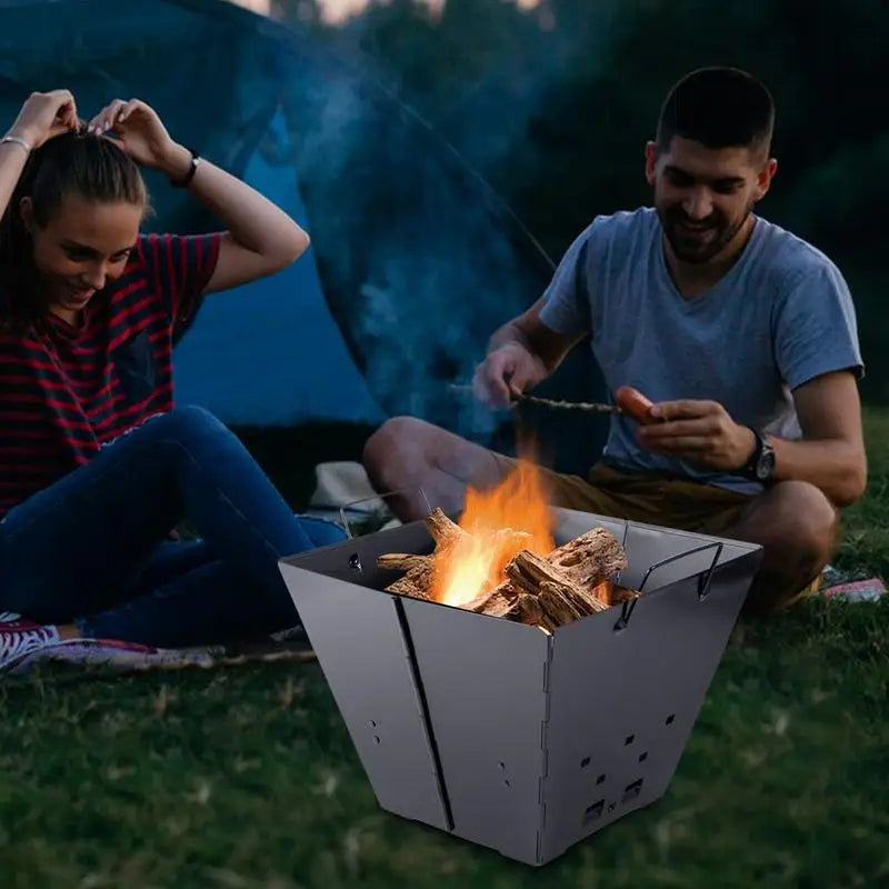 Outdoor Fire Pits with BBQ Grill Mesh