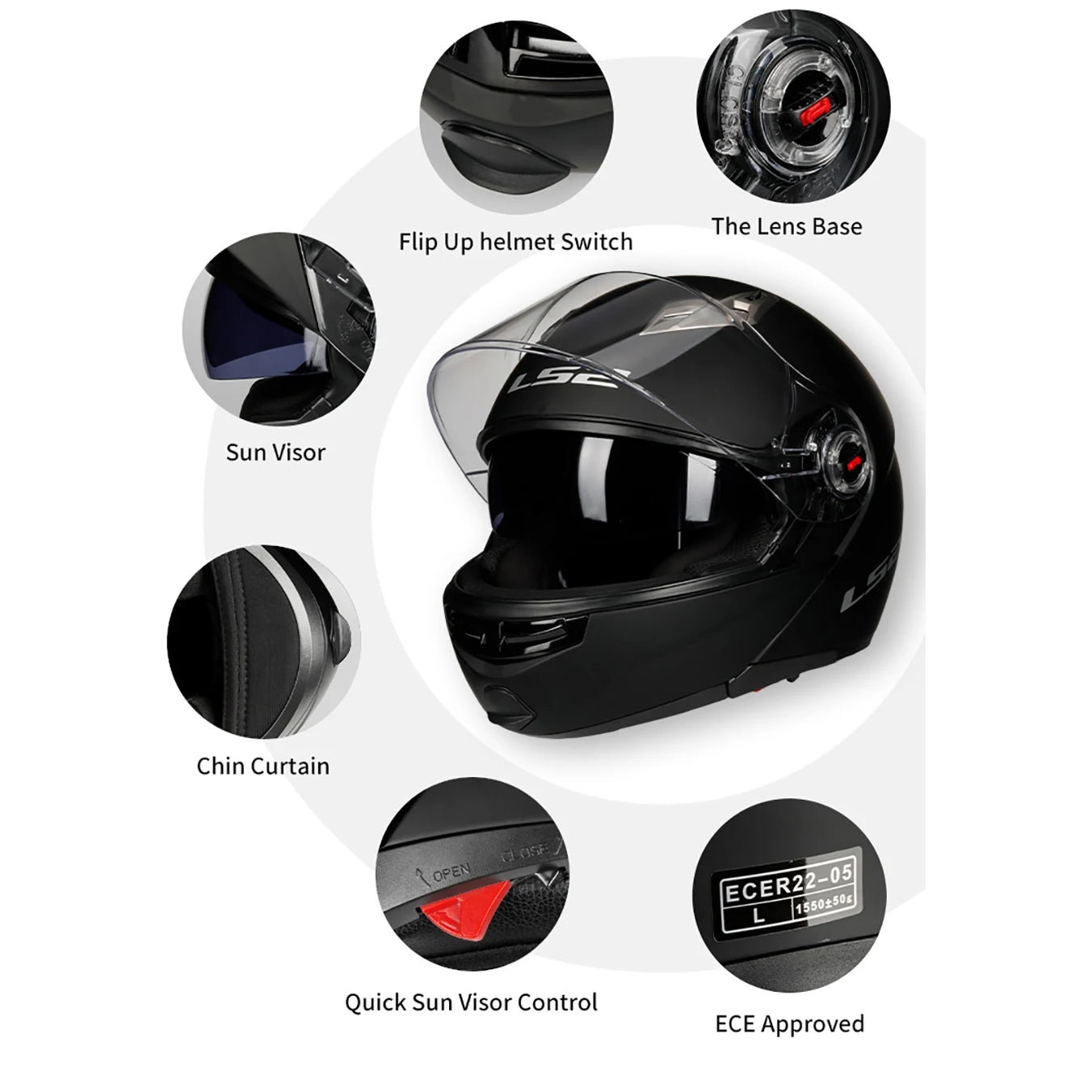 FF370 Flip Up Motorcycle Helmet