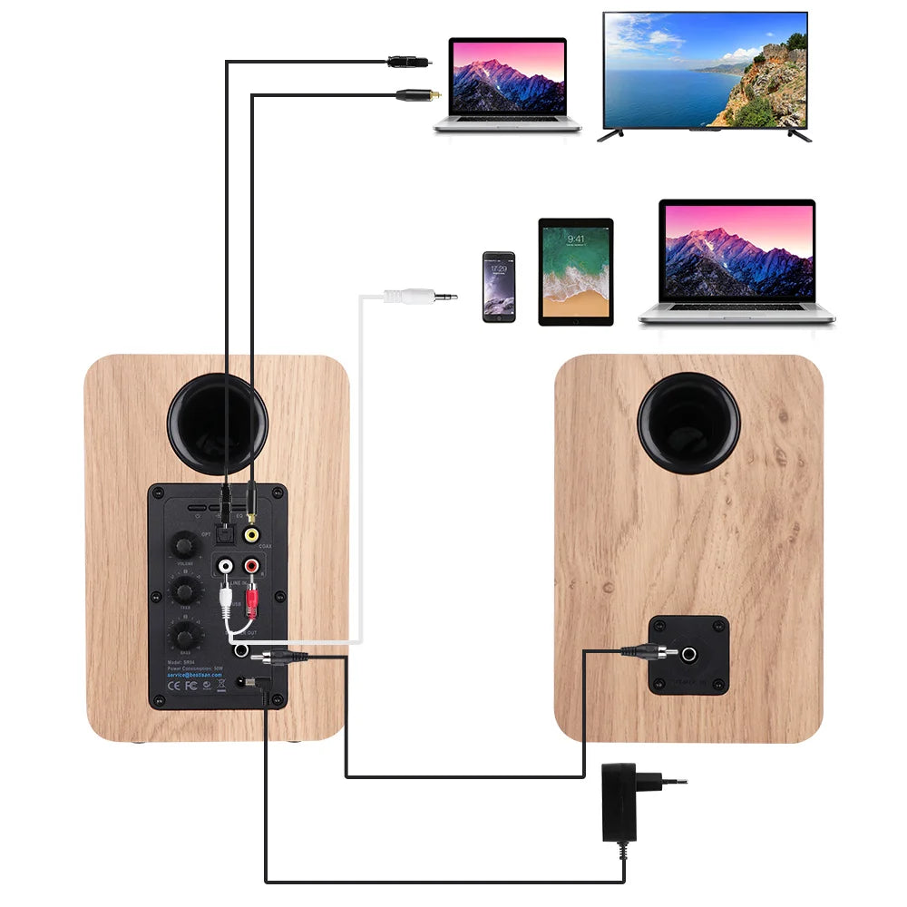 80W Desktop Gaming Bookshelf Speaker