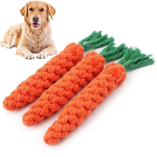 Dog Carrot Knot Rope Ball Toy