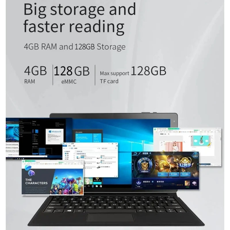4GB RAM 64GB ROM 10.1 Inch 64 Bit P7 2-in-1 Windows Tablet PC