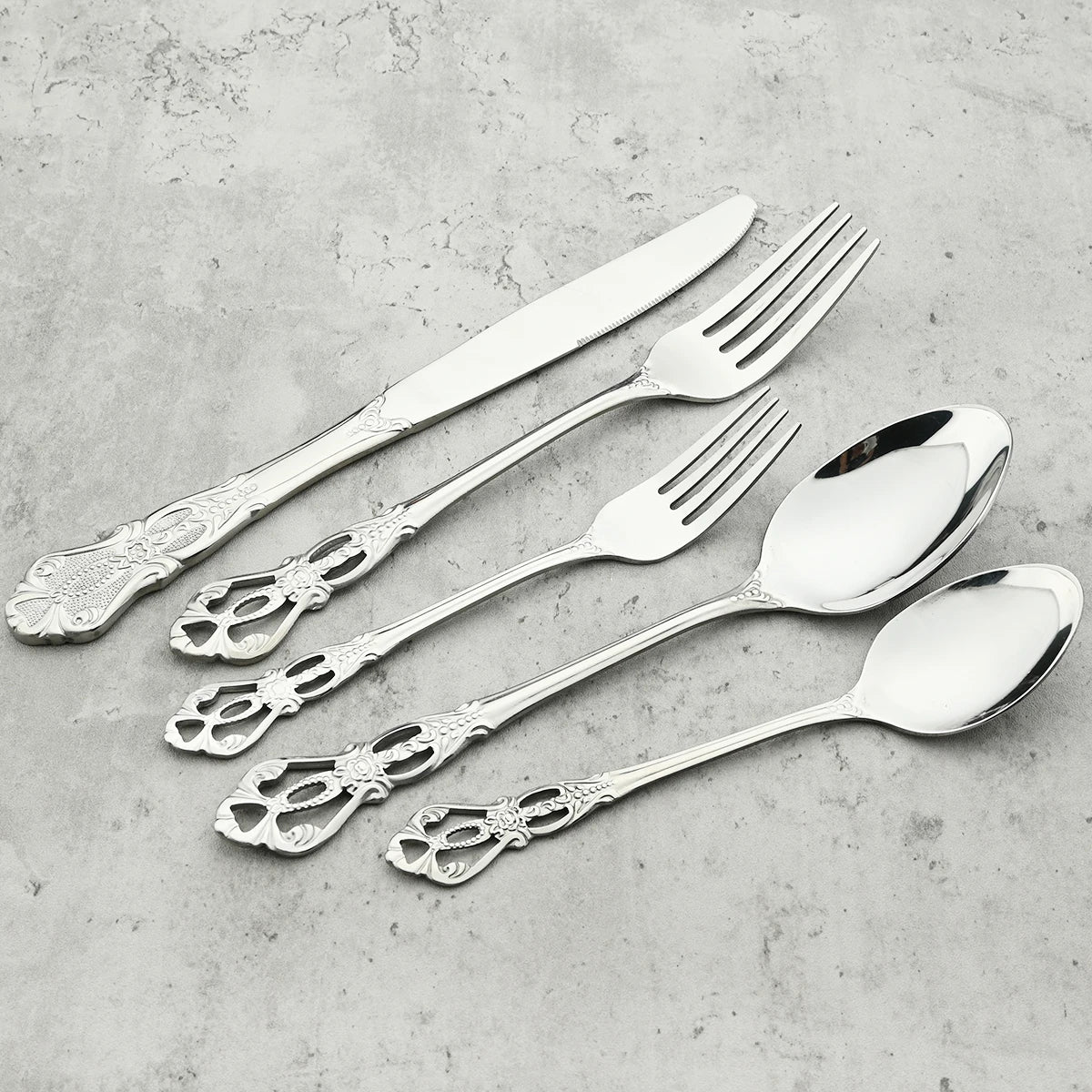 6/30Pcs Royal Colorful Dinnerware Silverware Set