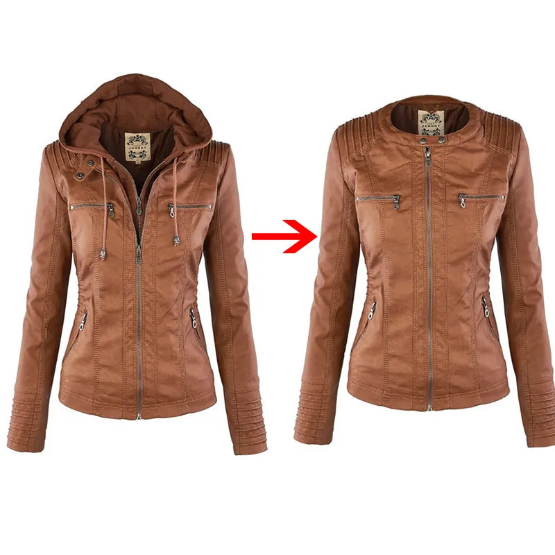 Women Winter Faux Leather Jacket