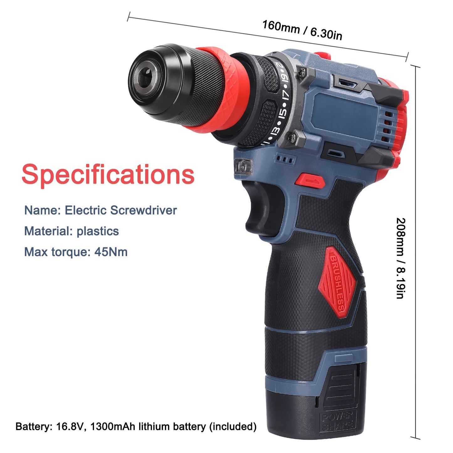 16.8V/21V 2in1 Lithium Drill Electric Screwdriver