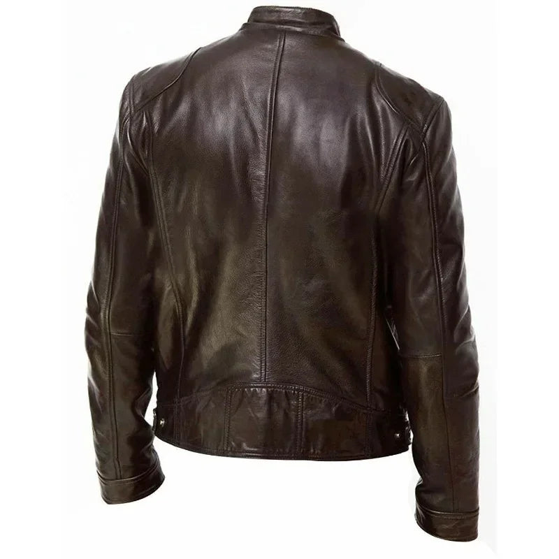 Men's Slim PU Leather Jacket