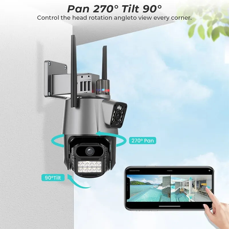 8MP 4K Wifi Dual Lens Security Camera
