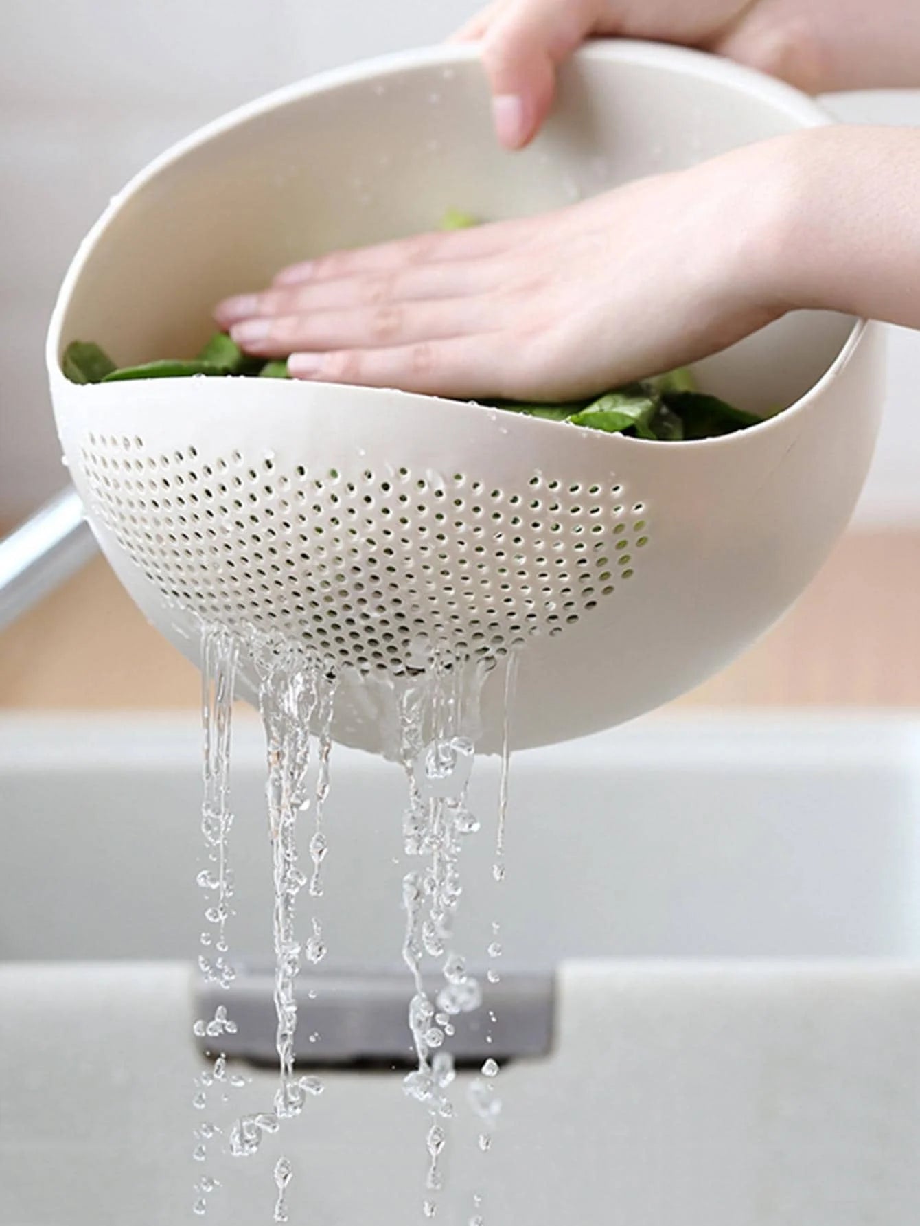 1PC-Silicone Colander Rice Bowl