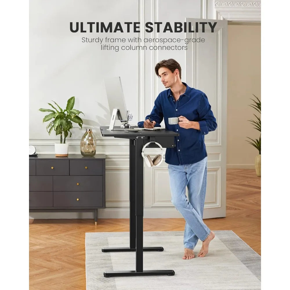 Electric Standing Desk with Full Size Keyboard Tray
