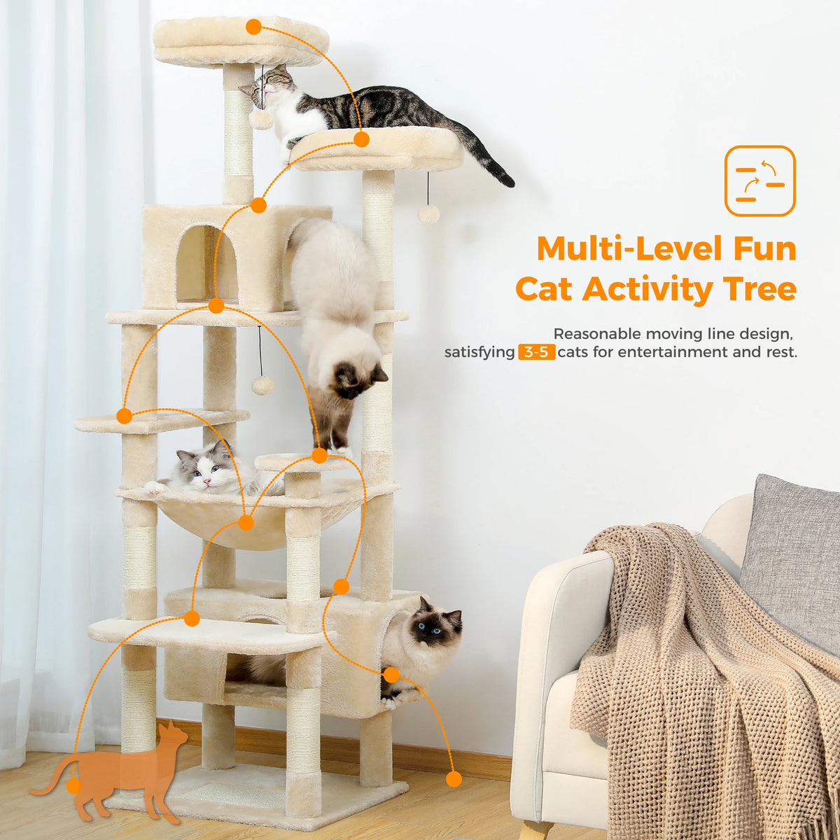 Large Cat Tree and Tower Toys
