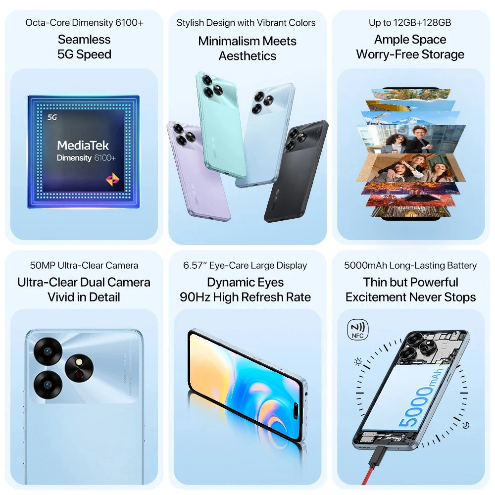 Android 13 6.57” Display G6 5G Smartphone