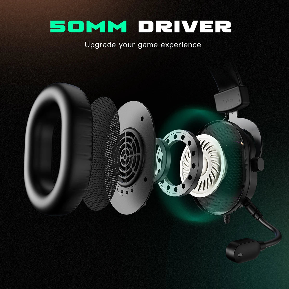 Fifine RGB Gaming Headset with Mic