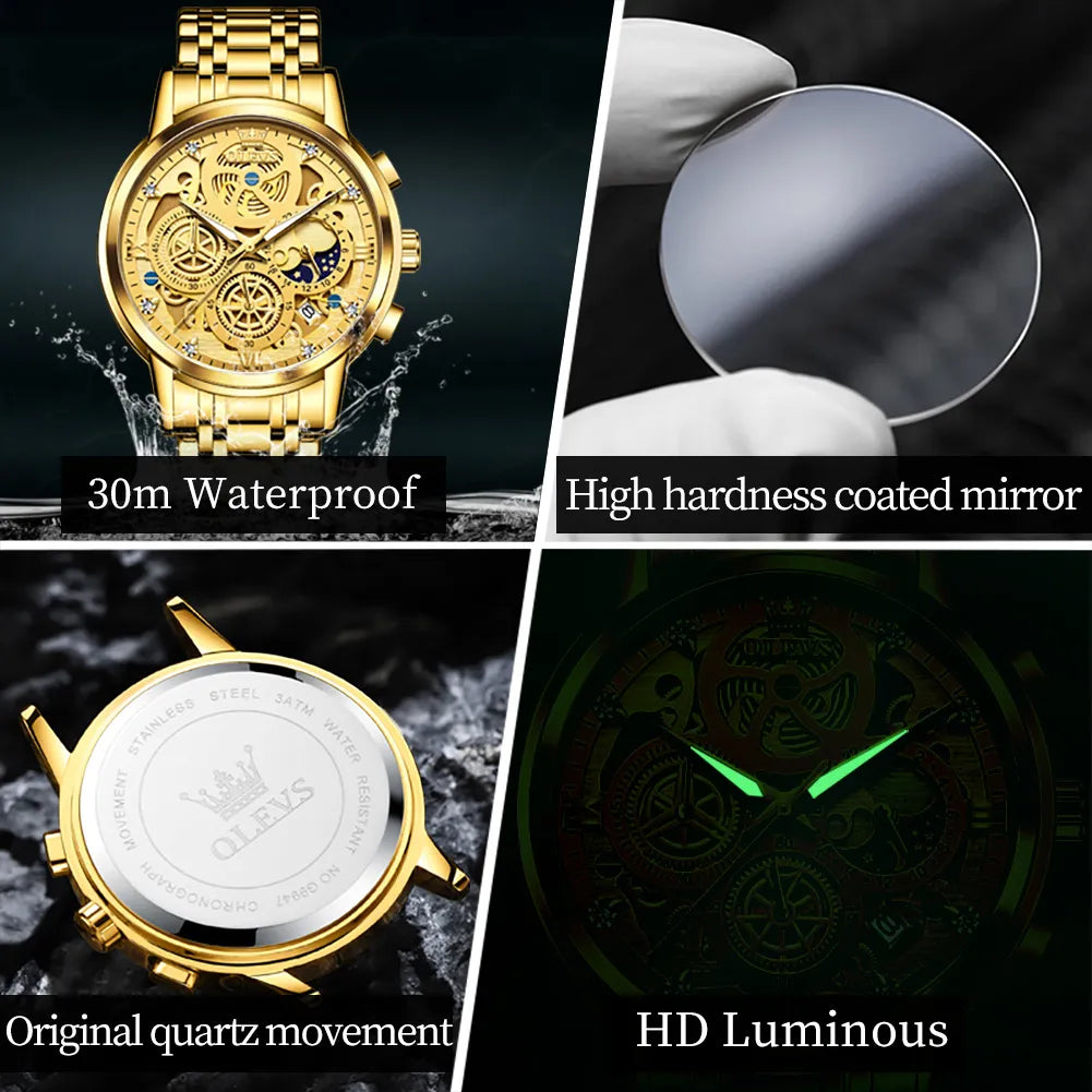 Men's Gold Skeleton Style Watches