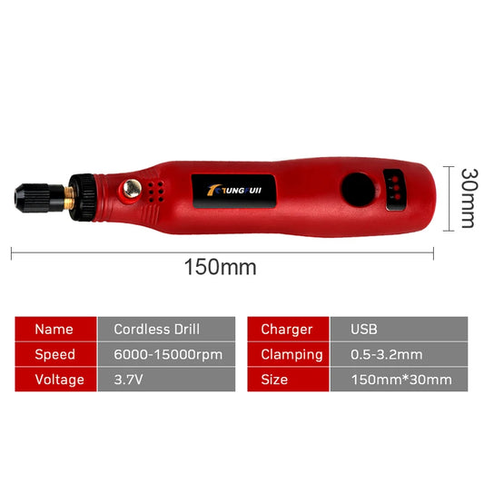 USB Cordless Drill Mini Wireless Engraving Polishing Pen