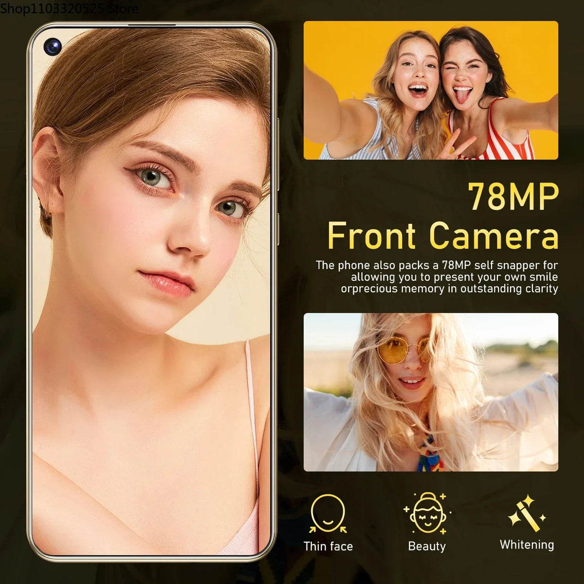 5G 7.3-inch high-definition Android 14 smartphone