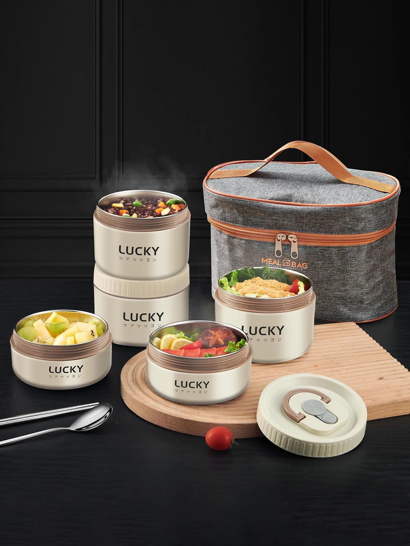 Portable Keep Warm Lunch Container With Insulated Bag