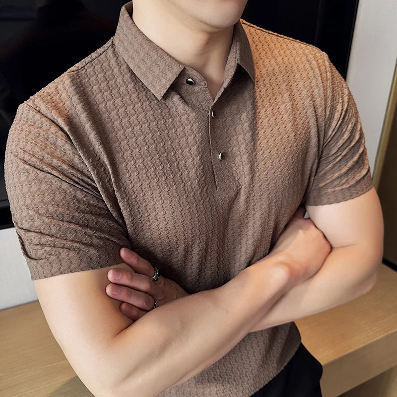 Ice Silk Waffle Polo Shirts