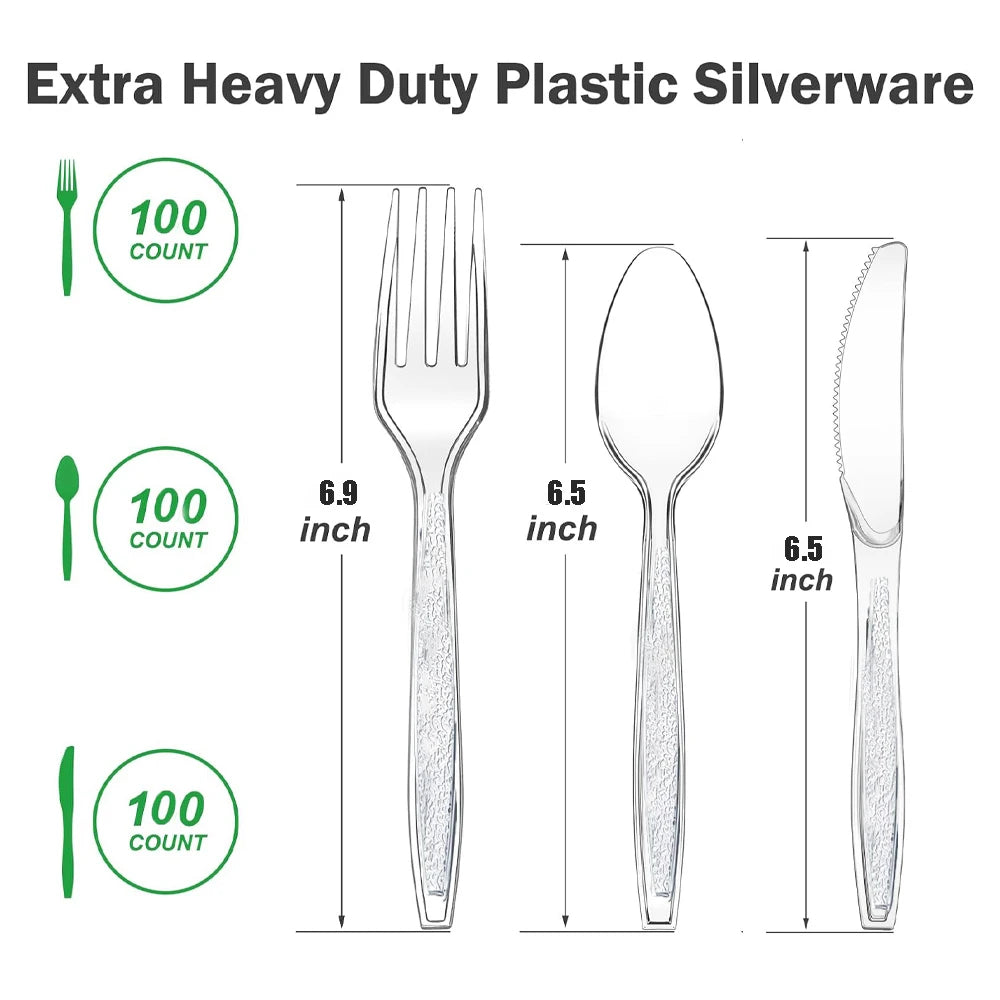 100 Count Silverware Set