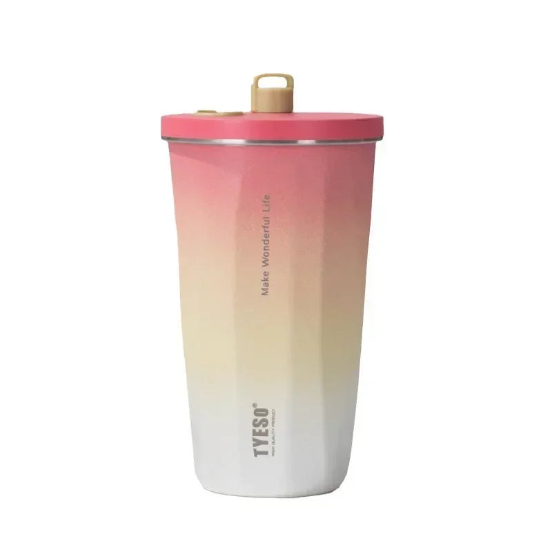 600ml Color Change Thermal Coffee Cup with Straw