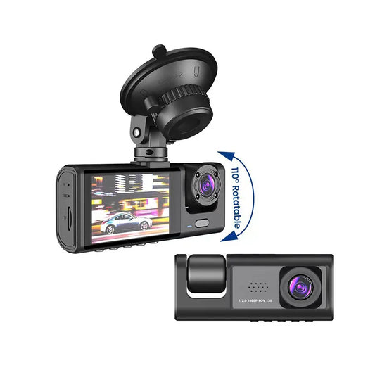 3 Channel Car DVR HD 1080P 3-Lens Inside Dash Cam