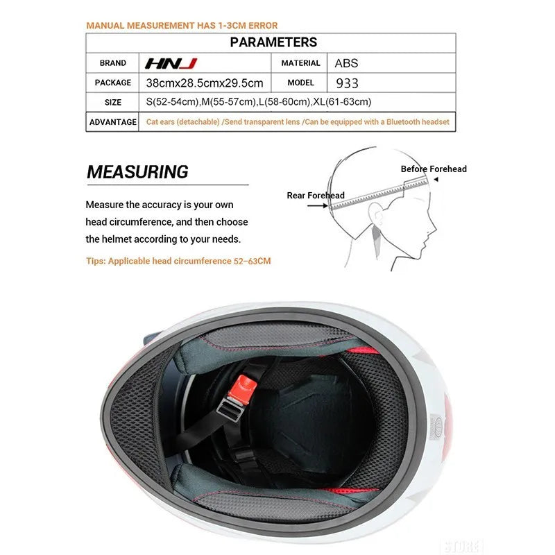 Cat Ear Motorcycle Full Face Helmet