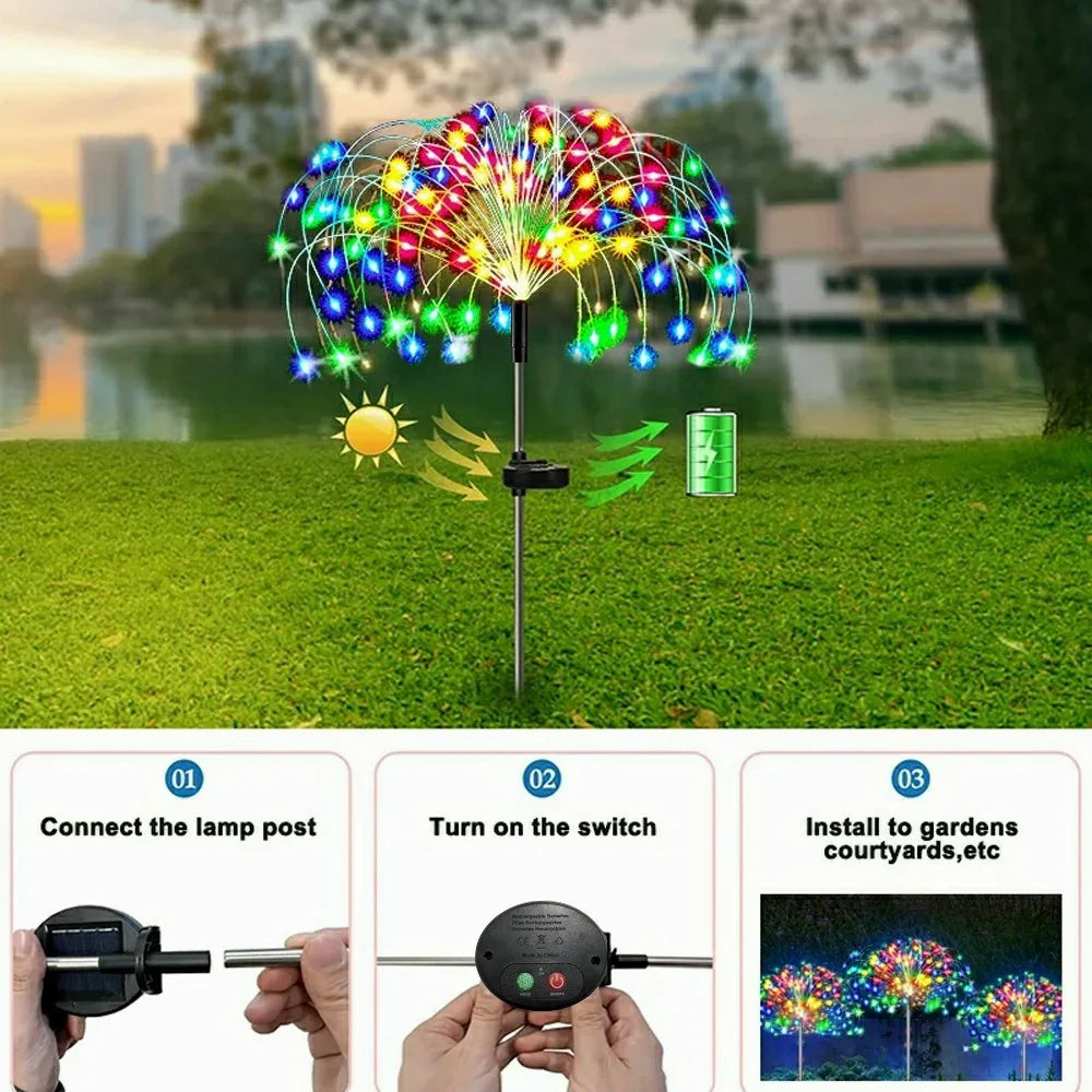 LED Solar Firework Fairy Lights