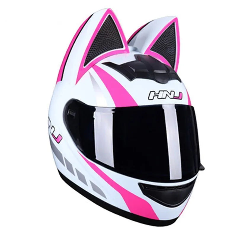 Cat Ear Motorcycle Full Face Helmet