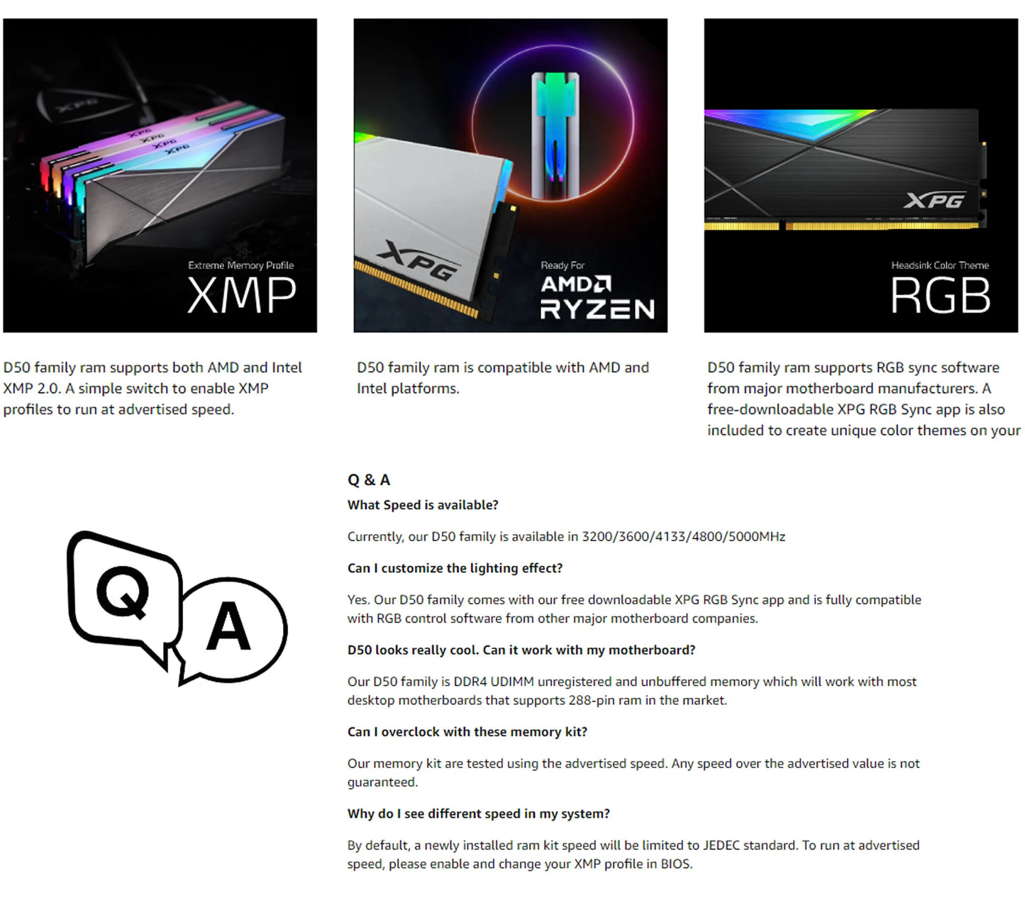 D50 DDR4 RGB MEMORY RAM