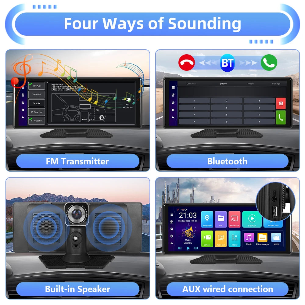10.26inch Car DVR For Android 4+64G Dash Cam