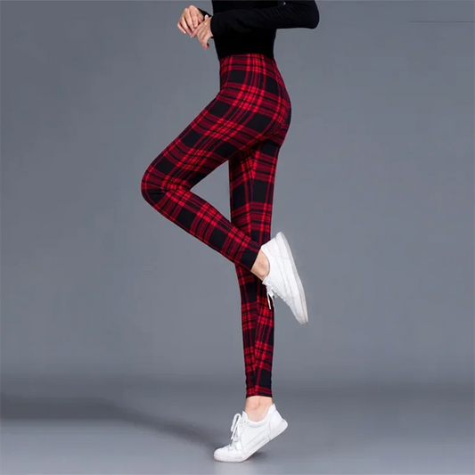 Sexy Plaid High Waist Fitness Leggings