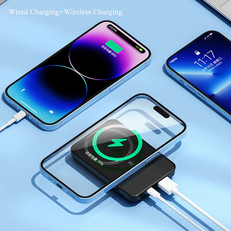 30000mAh Portable Induction Magnetic Power Bank