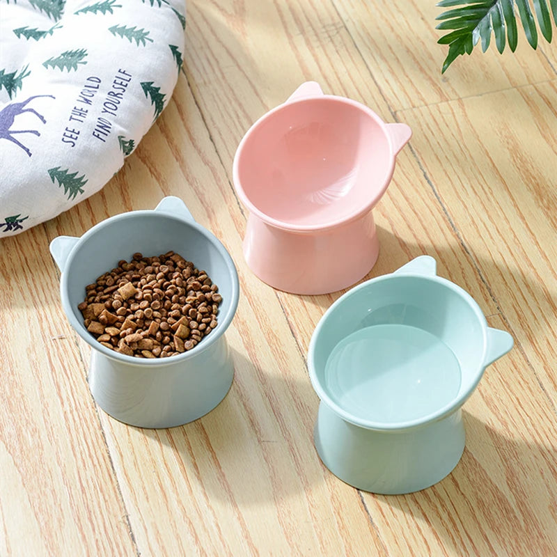 45°Neck Protector Cat Pet Food Water Bowl