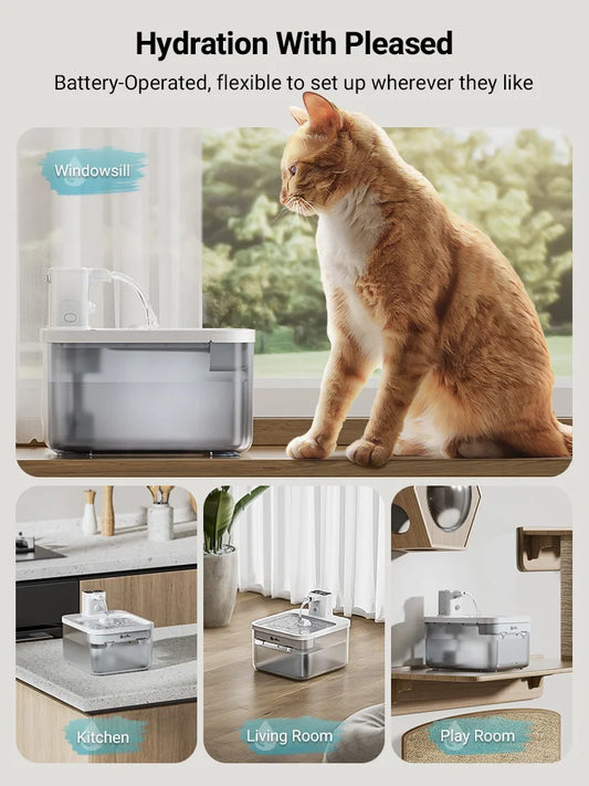 2.5L Wireless Cat Water Fountain
