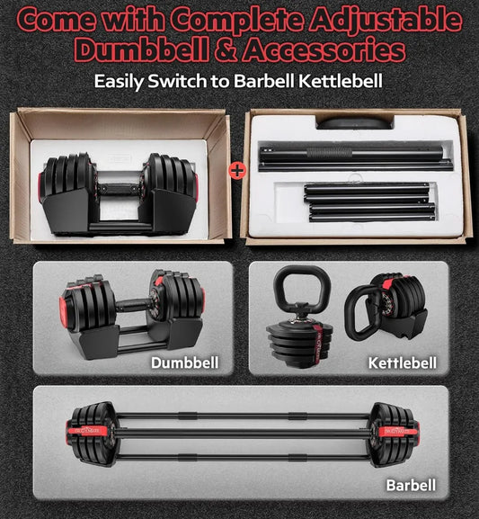 3-in-1 Unique Design Adjustable Dumbbells