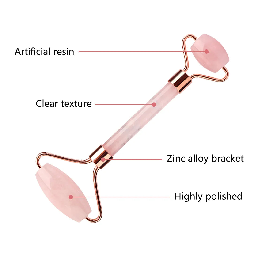 Rose Quartz Gua Sha Roller Massager