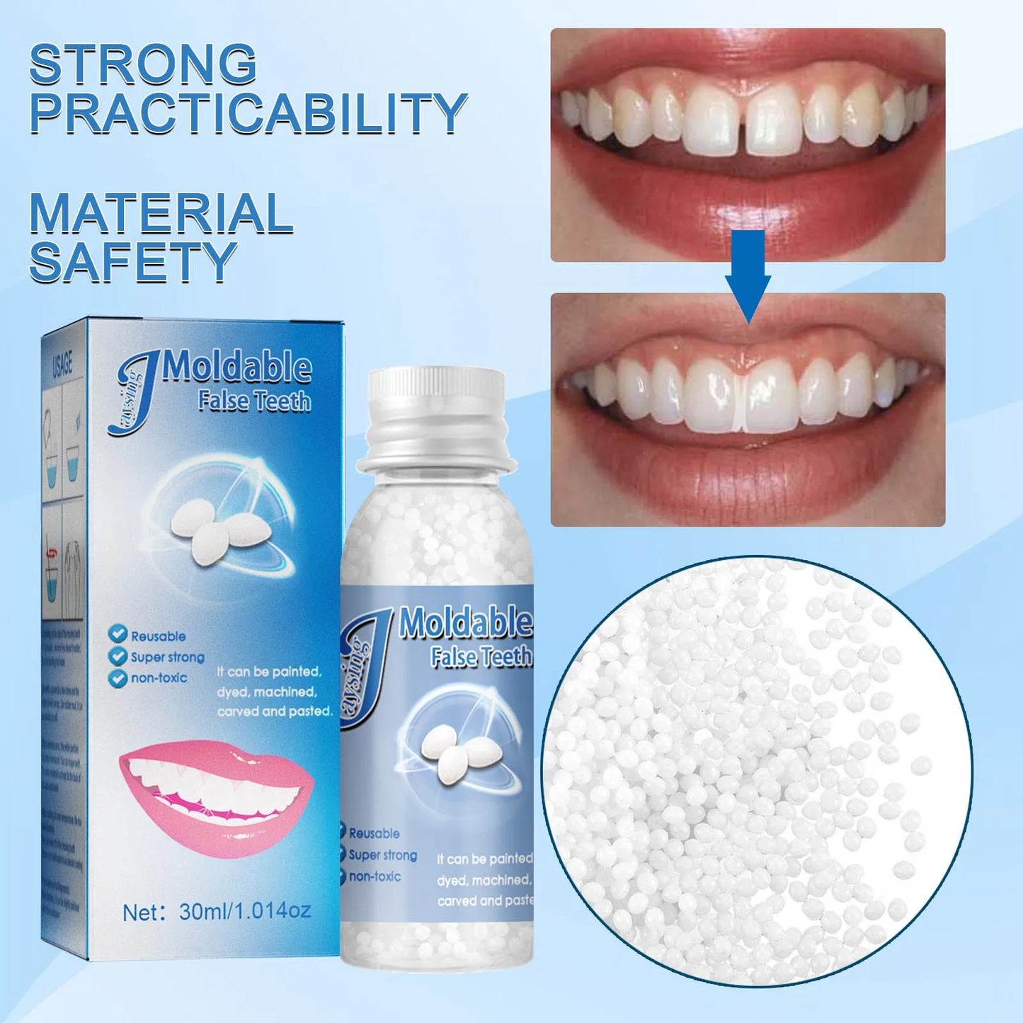 Moldable Temporary Tooth Repairing Whitening Kit
