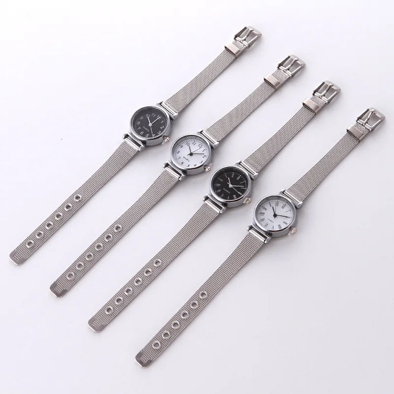 Female White Stainless Steel Band Watches