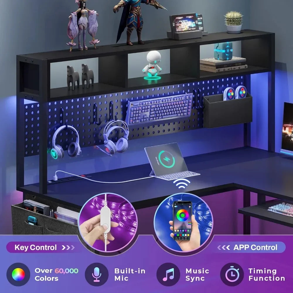 L Shaped Reversible Gaming Computer Desk
