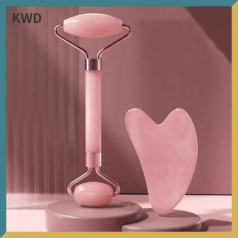 Rose Quartz Gua Sha Roller Massager