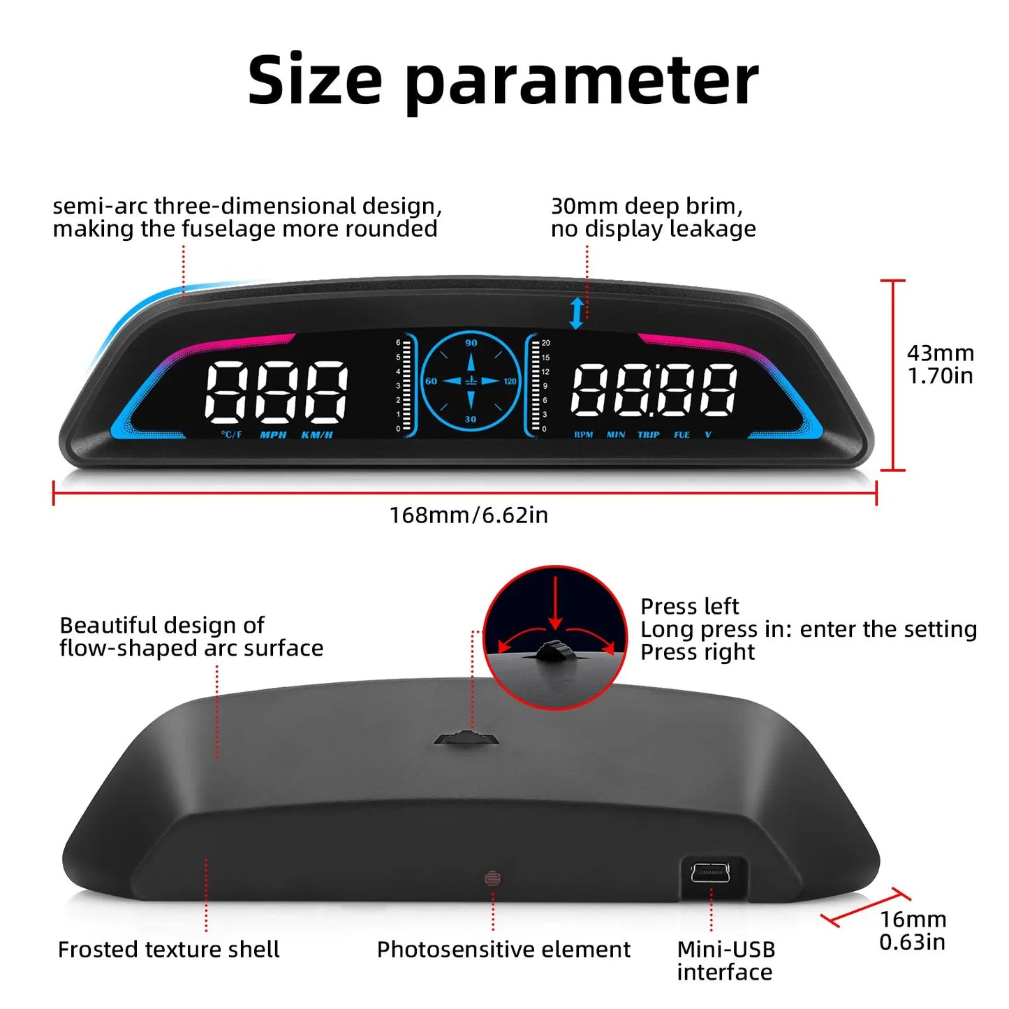 GPS Smart Car HUD Digital Speedometer